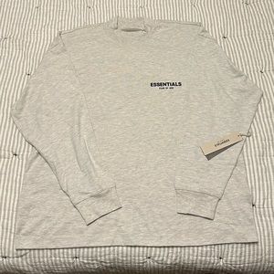 Fear of God Essentials Long Sleeve Mock Neck Cotton Graphic Tee